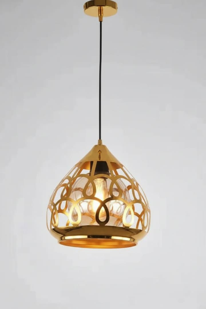 Modern Gold Cage Pendant Light | Decorative Hanging Ceiling Light. - View 1