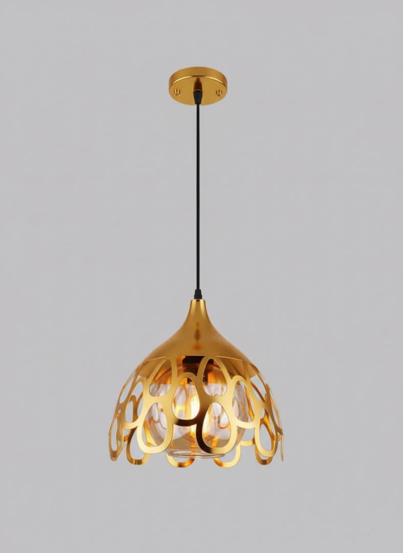 Modern Gold Cage Pendant Light | Decorative Hanging Ceiling Light. - View 1
