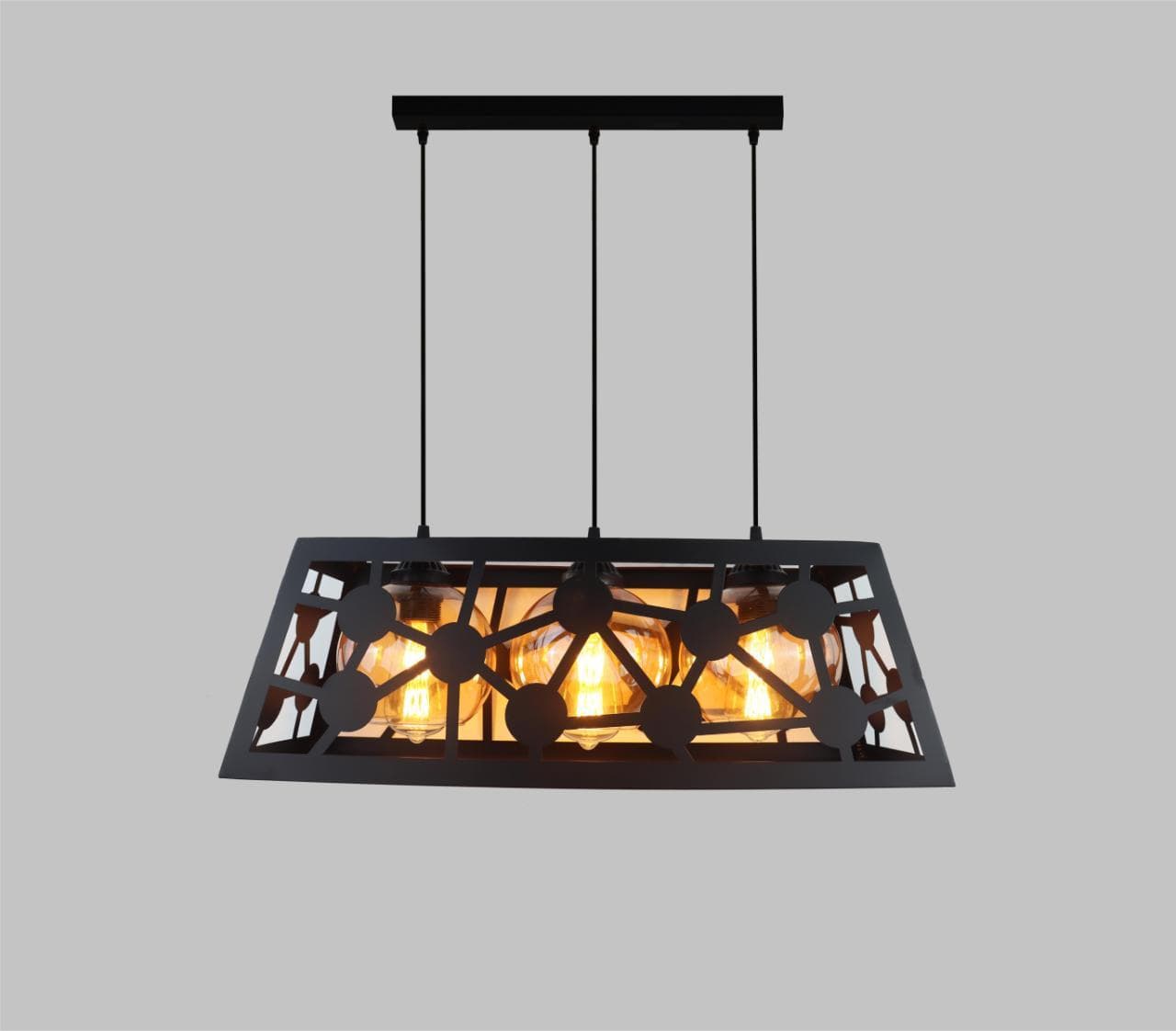 Sleek Black Rectangle Pendant Light – Industrial Droplight for Dining Room & Kitchen Island. - View 1