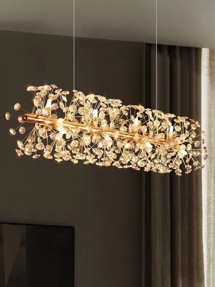 Nordic Gold LED Chandelier – Modern Crystal Ceiling Light for Dining Table. - View 1
