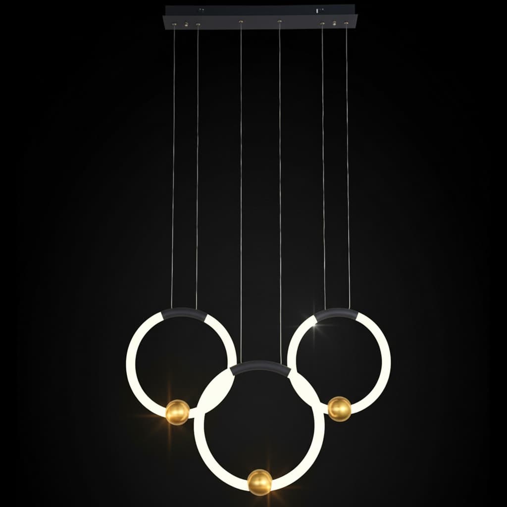 Luxury 3-Ring LED Chandelier for Modern Home Interiors. - View 1