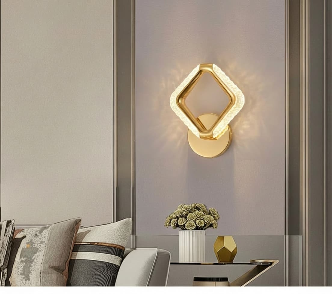 Modern Gold 4-Way LED Wall Light for Hallway, Bedroom & Living Room. - View 1