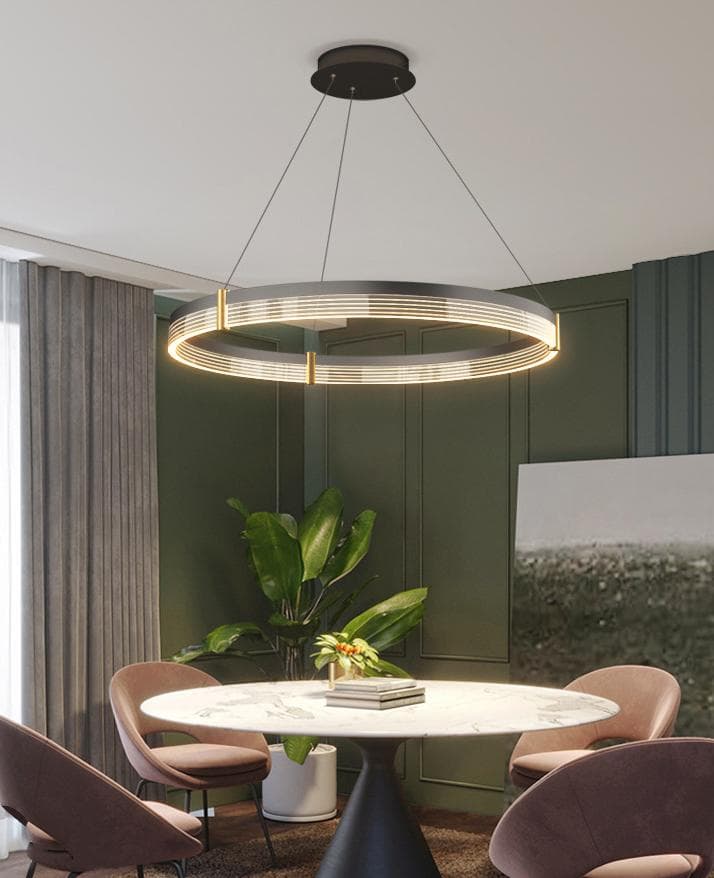 Round & Wave LED Chandelier – Modern Scandinavian Ceiling Light. - View 1