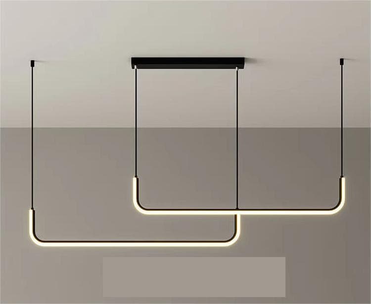 Nordic U-Shaped Linear LED Chandelier – Black Modern Pendant Lighting. - View 1