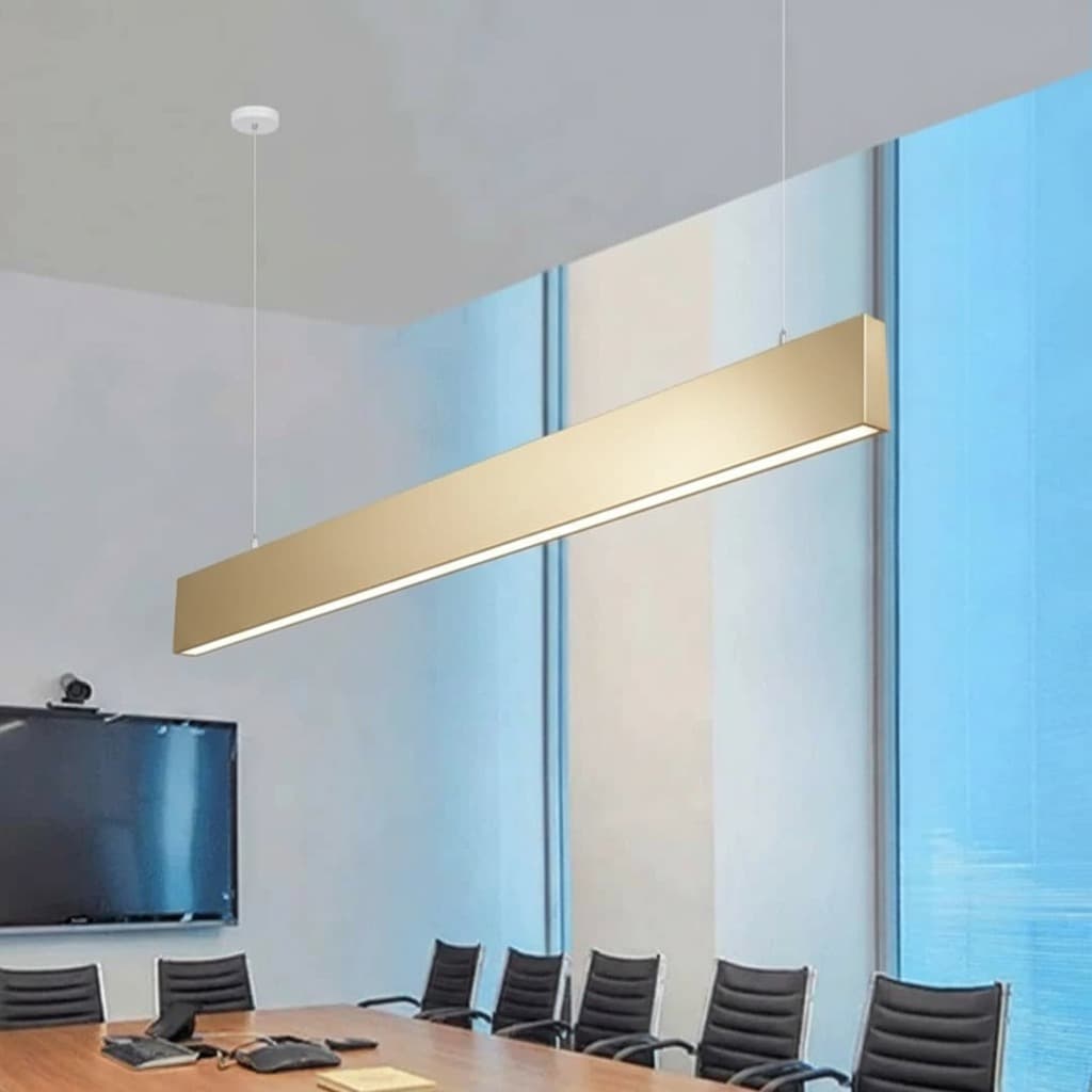 Brighten your space with refined simplicity through this Nordic linear LED chandelier, - View 1