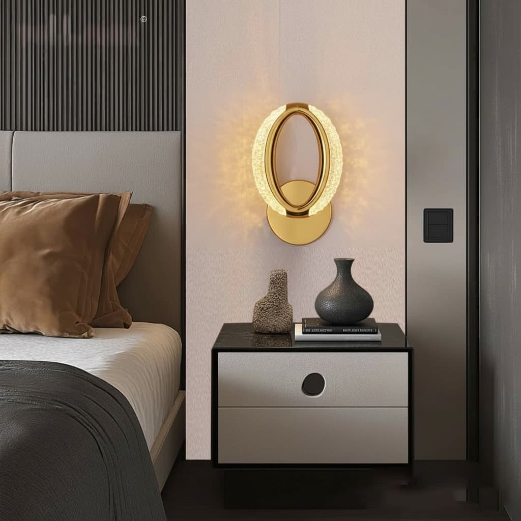 Decorative Gold Hexagonal LED Wall Light for Bedroom and Living Room. - View 1