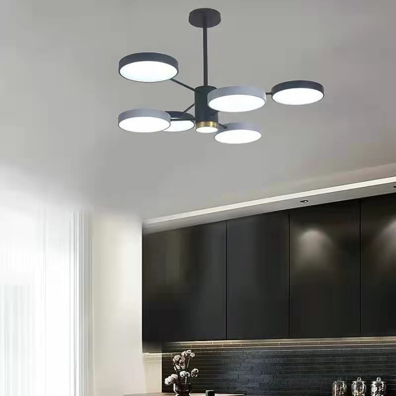 6-Head Nordic LED Multi-Disc Chandelier for Living Room, Bedroom & Office. - View 1
