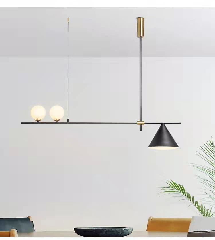 Luxury Black Linear Chandelier – Modern Kitchen & Living Room Light. - View 1