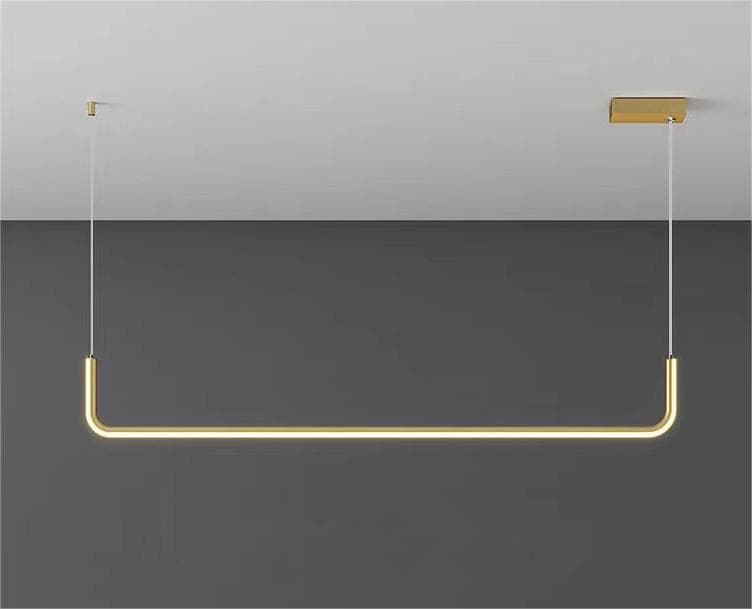 Nordic U-Shaped Linear LED Chandelier – Luxury Gold Kitchen Island Pendant. - View 1