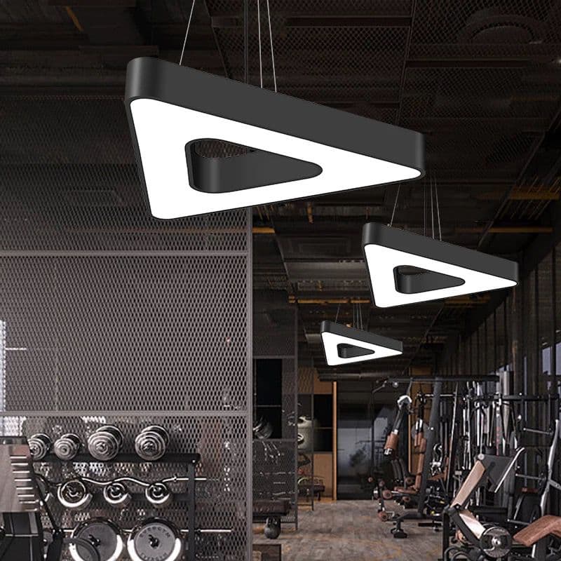 Nordic Black Triangle Pendant Light – Modern Pattern LED Ceiling Fixture. - View 1