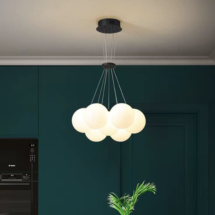 Nordic Glass Globe Chandelier for Dining Room – Modern Scandinavian Lighting. - View 1