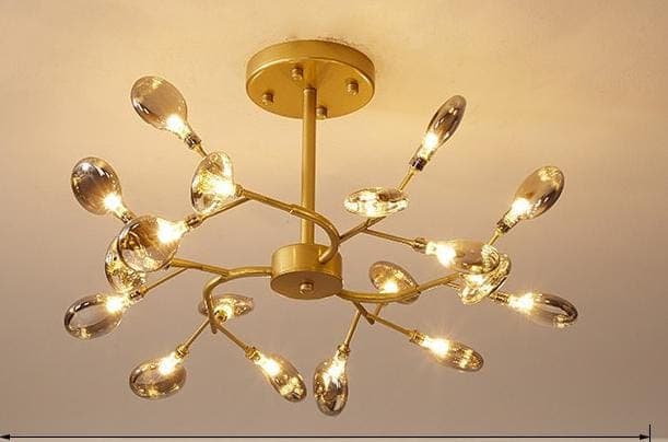 Designer Nordic Chandelier – 6-Strand Gold LED Ceiling Fixture. - View 1