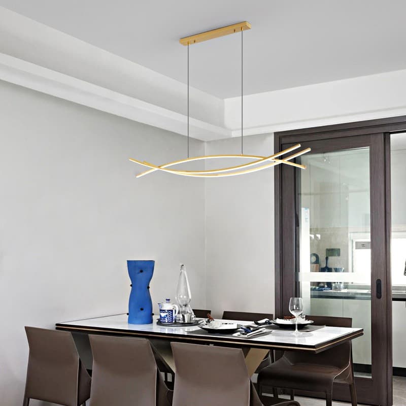Nordic Linear LED Ceiling Pendant Lamp for Dining Room & Kitchen. - View 1