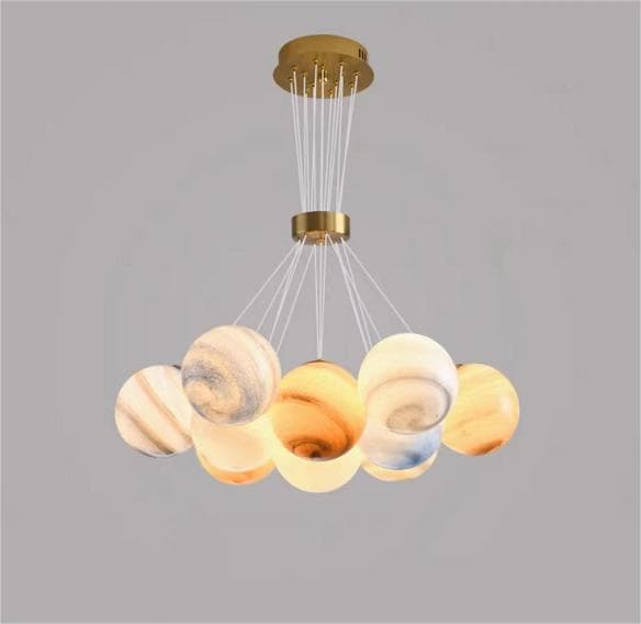 Luxury Nordic Multi-Glass Sphere Chandelier – Adjustable LED Pendant Light. - View 1