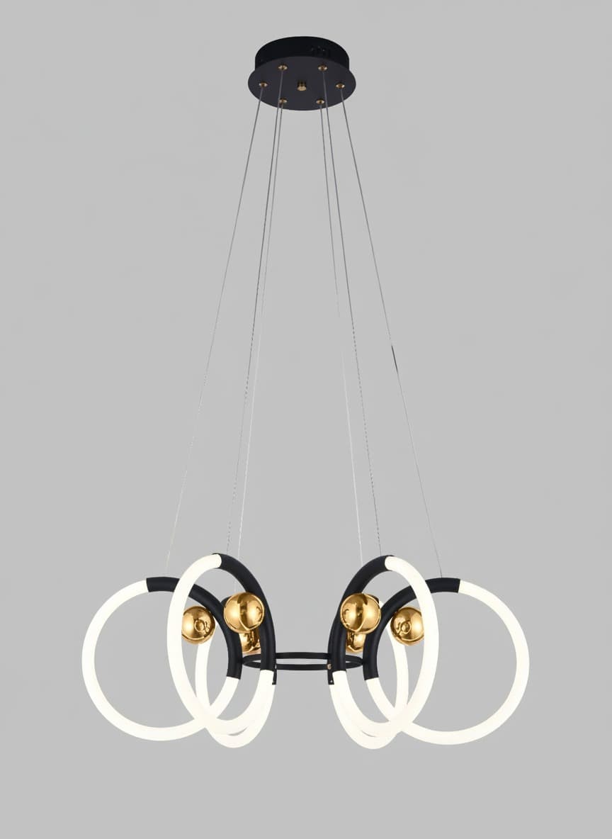 Luxury Nordic 6-Ring LED Chandelier – Contemporary Circular Ceiling Light. - View 1