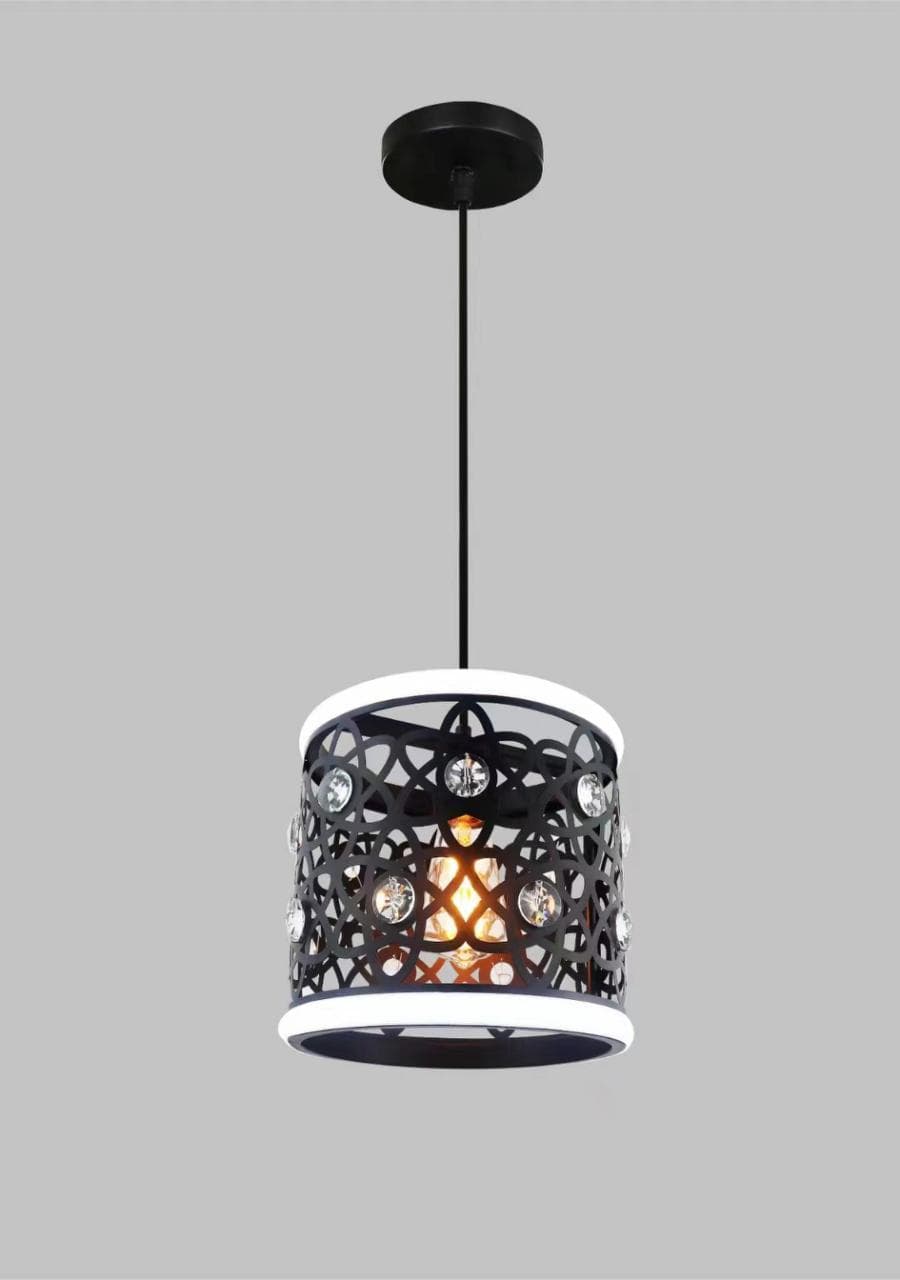 Black Metal Industrial Hanging Lamp – Vintage Edison Bulb Pendant for Home & Café. - View 1