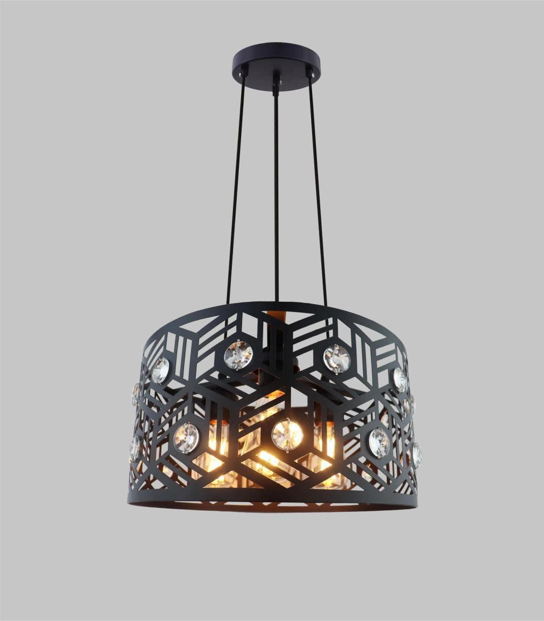 Black Cage Industrial Pendant Light for Modern Home & Café Décor. - View 1