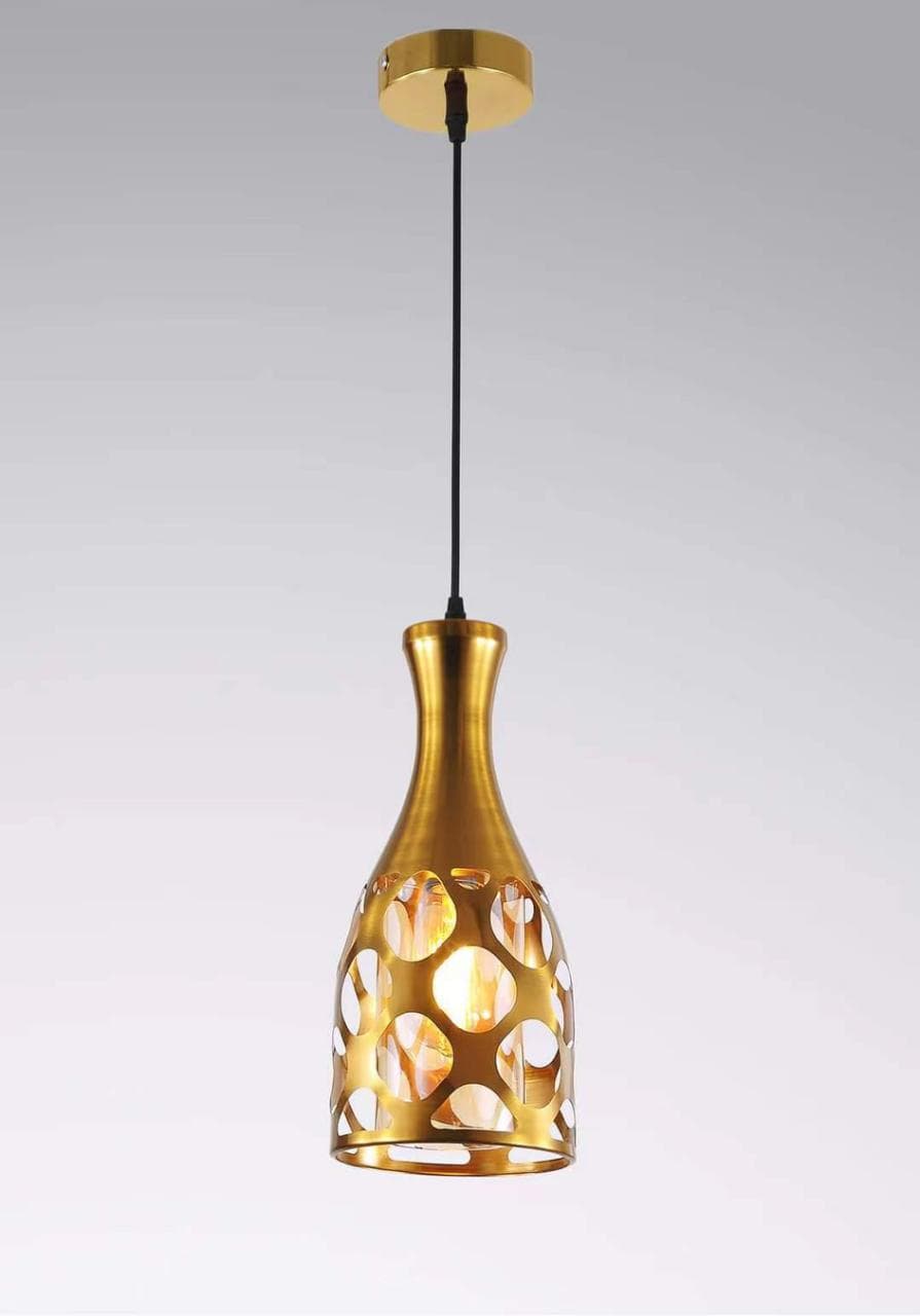 Luxury Gold Droplight Pendant – Modern Cut-Out Ceiling Light for Living, Dining & Hallways. - View 1