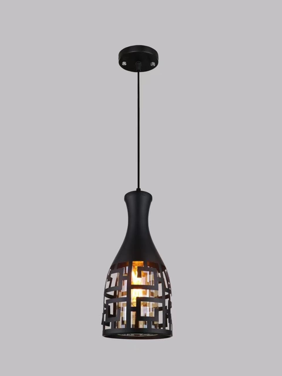 Modern Black Artistic Cage Droplight – Industrial Pendant Light for Stylish Interiors. - View 1