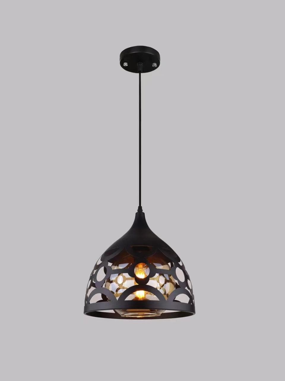 Sleek Black Faceted Cage Pendant Light – Luxury Industrial Droplight Design. - View 1