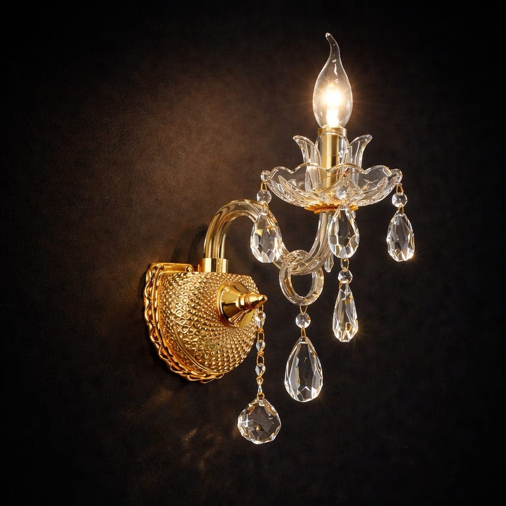 Modern Gold Crystal Wall Light | Decorative Crystal Wall Lamp for Living Room. - View 1