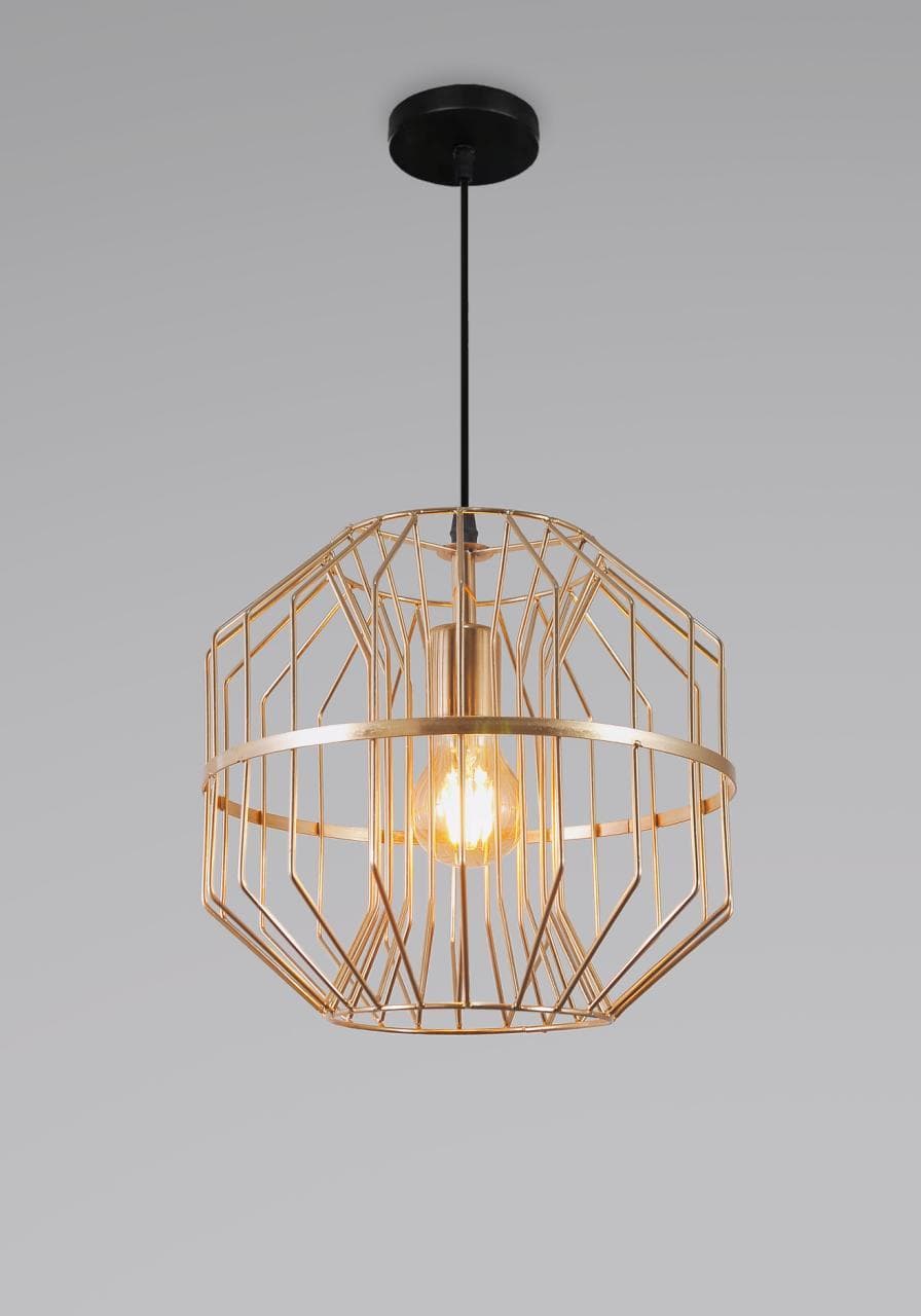 Luxury Metal Cage Pendant Chandelier-Style Drop Light. - View 1