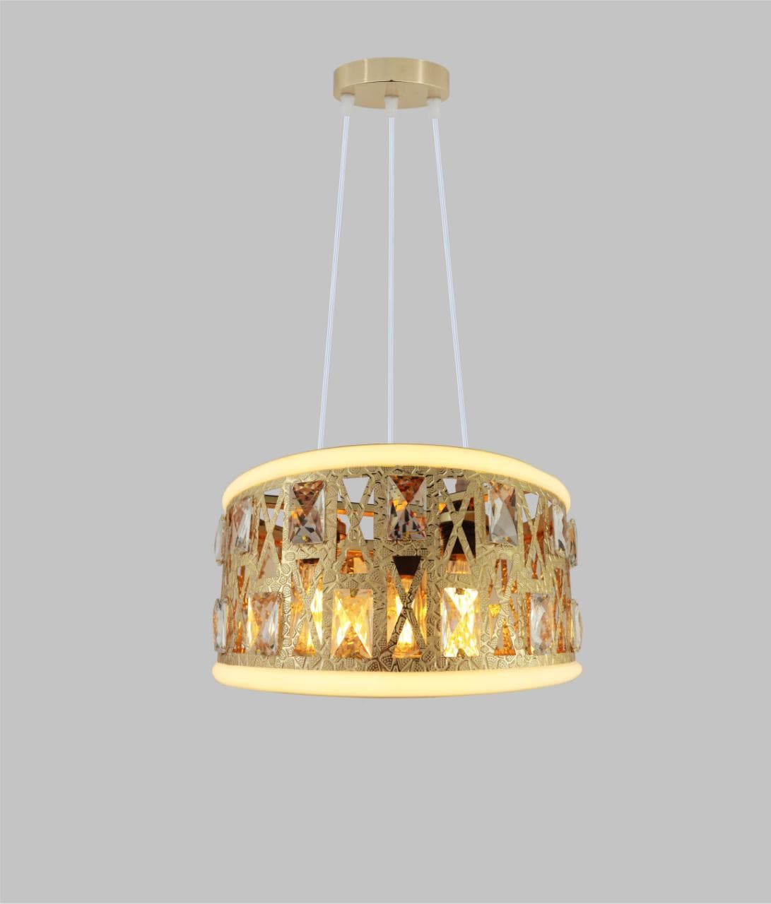 Designer Gold Cage Pendant Lamp – Elegant Industrial Hanging Light. - View 1