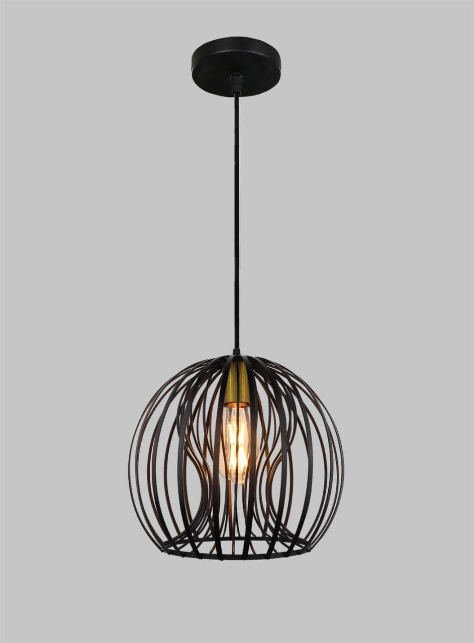 Artisan Industrial Rope Droplight – Modern Geometric Metal Pendant Light. - View 1