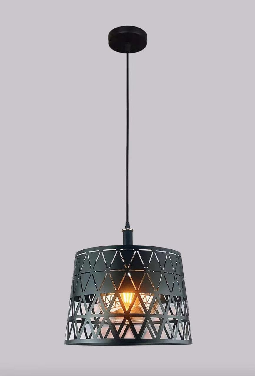 Sleek Black Industrial Pendant Light – Edison Bulb Compatible Ceiling Lamp. - View 1