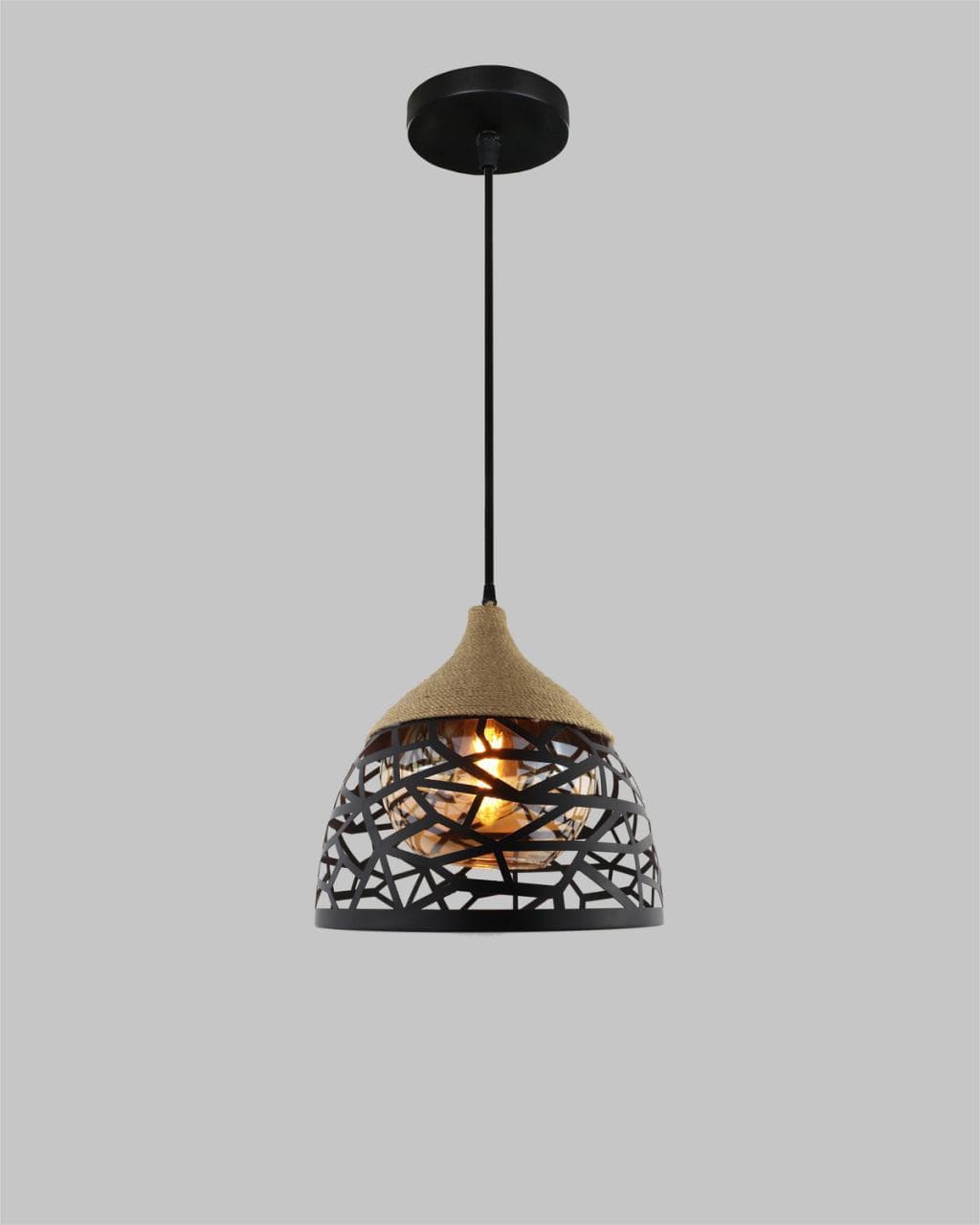 Sleek Industrial Cage Pendant Lights – Modern Black Hanging Ceiling Lamps. - View 1