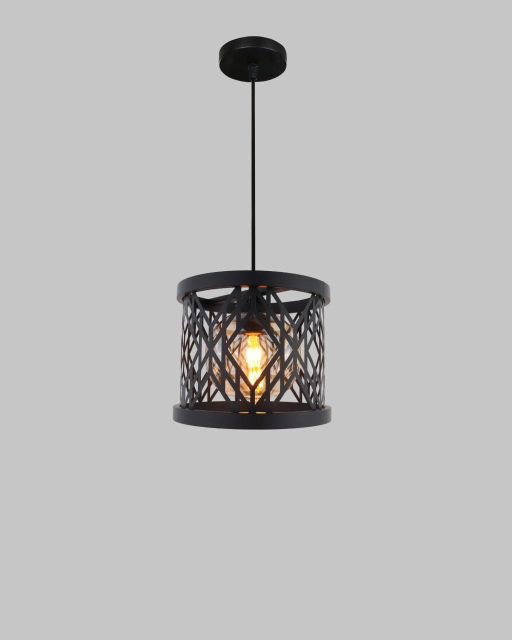 Industrial Kitchen Island Pendant Lights – Black Metal Hanging Lamps. - View 1